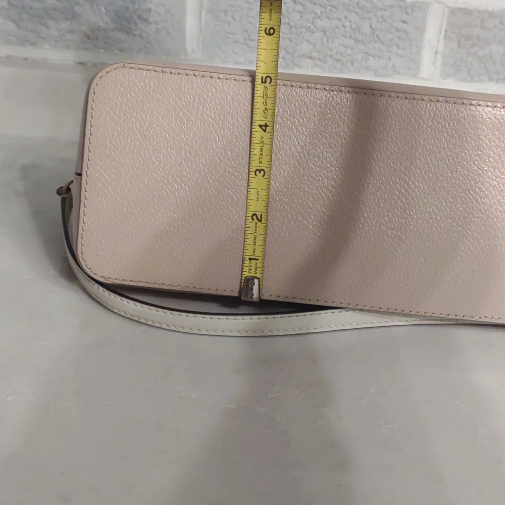 Kate Spade 100% Cow Leather Grove Street Carli Pink Cream White Satchel Handbag